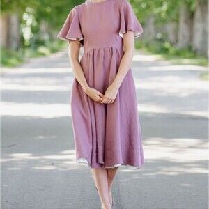 Son De Flor Green Pink Butterfly Floral Dress Size S